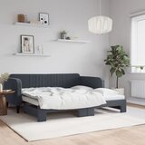  Dnevni krevet s pomoćnim ležajem bez madraca tamno siva 90x190 cm | shoptok.hr