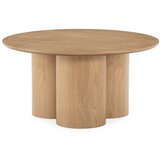 MOME Okrogla klubska mizica v hrastovem dekorju v naravni barvi ø 80 cm Lua – Cene