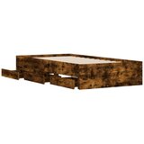  Okvir kreveta s ladicama boja dimljenog hrasta 90x190 cm drveni | shoptok.hr