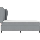 vidaXL Postelja z vzmetnico v svetlo sivi barvi, 140x190 cm - Tkanina, (22051851) | Shoptok.si