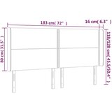  LED uzglavlje tamnosivo 183 x 16 x 118/128 cm od tkanine | shoptok.hr
