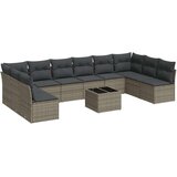 vidaXL 11-dijelni set vrtnih sofa od poliratana s jastucima sivi | shoptok.hr