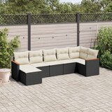 vidaXL 7-dijelni set vrtnih sofa od poliratana s jastucima crni | shoptok.hr