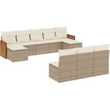 vidaXL 10-dijelni set vrtnih sofa s jastucima bež od poliratana | shoptok.hr