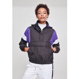 Urban Classics Women's 3-Tone Padded Tug Jacket Black/Ultraviolet/White Cene