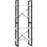 Maison Chic Knjižna omara - Knjižni regal 4-nadstropna bela 60x30x140 cm trdna borovina, (21724952) Cene