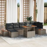 vidaXL 8-dijelni set vrtne sofe s jastučićima siva poli ratan | shoptok.hr