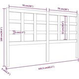  Posteljno vzglavje črno 165,5x4x100 cm trdna borovina, (20684570) | Shoptok.si