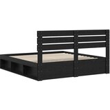  Konstrukcija postelje Črna 200 x 200 cm Masivno borovo les, (5000103334) | Shoptok.si
