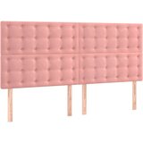  Posteljno vzglavje 4 kosa roza 100x5x78/88 cm žamet | Shoptok.si