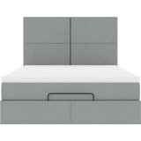 vidaXL Otomanski posteljni okvir z vzmetnico siv 140x200 cm blago | Shoptok.si
