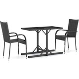  3-dijelni vrtni blagovaonski set crni | shoptok.hr