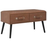 vidaXL Klubska mizica temno rjava 80x40x46 cm umetno usnje Cene