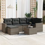 Maison Chic Seti vrtnega pohištva - Vrtna garnitura - Vrtni pohištvo set 7-delna z blazinami siv poli ratan, (21803530) | Shoptok.si