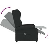  Fotelja na podizanje od tkanine crna | shoptok.hr