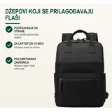 Poslovni ranac Pioneer, Odeljak za laptop, 15", Crni