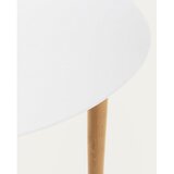 Kave Home Bela okrogla raztegljiva jedilna miza z belo mizno ploščo ø 90 cm Oqui – | Shoptok.si