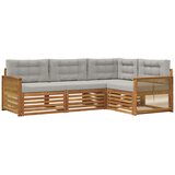 vidaXL Zunanja garnitura za sedenje 4 pcs Naravna in svetlo siva, (5000280791) | Shoptok.si