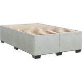 Krevet s box springom madracem i LED-om Svjetlosiva Baršun - Svjetlosiva 120 x 190 cm Prošiveno gumbima | shoptok.hr