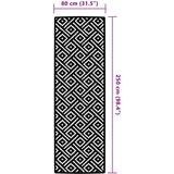 Vanjski Zunanja preproga bela in črna 80x250 cm PP | Shoptok.si