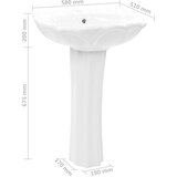  Samostojeći umivaonik keramički bijeli 580 x 510 x 200 mm | shoptok.hr