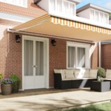 vidaXL Ročna vlečna tenda oranžna in bela 500x300 cm | Shoptok.si