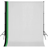 vidaXL Komplet za fotografski studio 3 ozadja iz bombaža in okvir 3x3m Cene