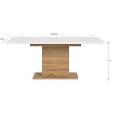 MID.YOU Raztegljiva Miza Marlon, Bela, Barva Hrasta, 150-190x90cm | Shoptok.si