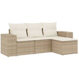 Maison Chic Seti vrtnega pohištva - Vrtna garnitura - Vrtni pohištvo set 4-delna z blazinami bež poli ratan, (21819802) | Shoptok.si
