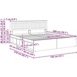  okvir za krevet beton 180 x 200 cm čvrsto borovo drvo | shoptok.hr