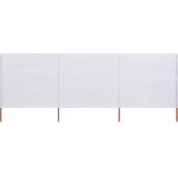  Vjetrobran s 3 panela od tkanine 400 x 80 cm pješčano bijeli | shoptok.hr
