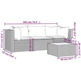  4-dijelna vrtna garnitura od poliratana s jastucima siva | shoptok.hr