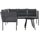 Set vrtnih sofa s jastucima crni od čelika i tekstilena | shoptok.hr