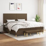  s oprugama i madracem tamnosmeđi 200x200 cm od tkanine | shoptok.hr