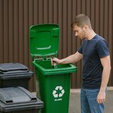  Kanta za otpad 120 L – zelena, staklo, s kotačima | shoptok.hr