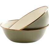 Barebones 2-delni set emajliranih skled - Olive - 1 set. | Shoptok.si