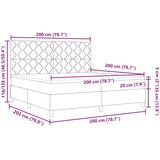  s opruga kutije s madracem Crna 200 x 200 cm tkanina | shoptok.hr