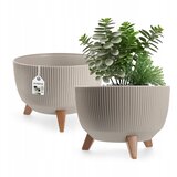 KADAX Pokrov za cvetlični lonec na nogah + vložek za sadilnik 29 cm bež črtast, (5000350934) | Shoptok.si