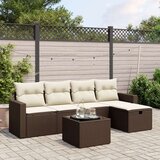 vidaXL 6-dijelni set vrtnih sofa od poliratana s jastucima smeđi | shoptok.hr