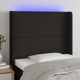  LED uzglavlje crno 103 x 16 x 118/128 cm od tkanine | shoptok.hr