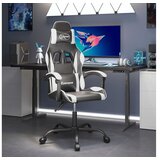  Vrtljiv gaming stol črno in belo umetno usnje | Shoptok.si