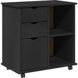  Mobilni ormar Crna 63,5 x 39 x 65,5 cm Čvrsto borovo drvo | Eponuda.ba