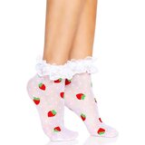 Leg Avenue Strawberry Ruffle Top Anklets 3015 White | Shoptok.si