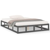  Posteljni okvir siv 135x190 cm 4FT6 trden les, (20684489) | Shoptok.si