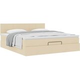  Otomanski krevet s madracem krem 160x200 cm od tkanine | shoptok.hr