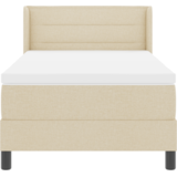  Postelja z vzmetnico z vzmetnico krema 200 x 100 cm Poliester, (5000128530) | Shoptok.si