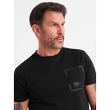 Ombre Men's cotton t-shirt with pocket - black | Shoptok.si