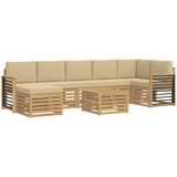  Set vanjskih sofa 8 kom. Bijela i bež Poliester | shoptok.hr