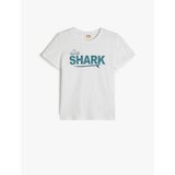 Koton T-Shirt Shark Themed Short Sleeve Crew Neck cene