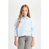 Defacto Girls Crop Cotton Long Sleeve Pocket Shirt Cene